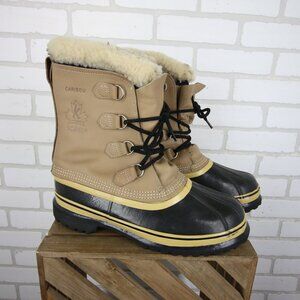 Sorel Caribou Kaufman Canada Winter Boots Mens 12 Wool Insulated Exc Lug Soles
